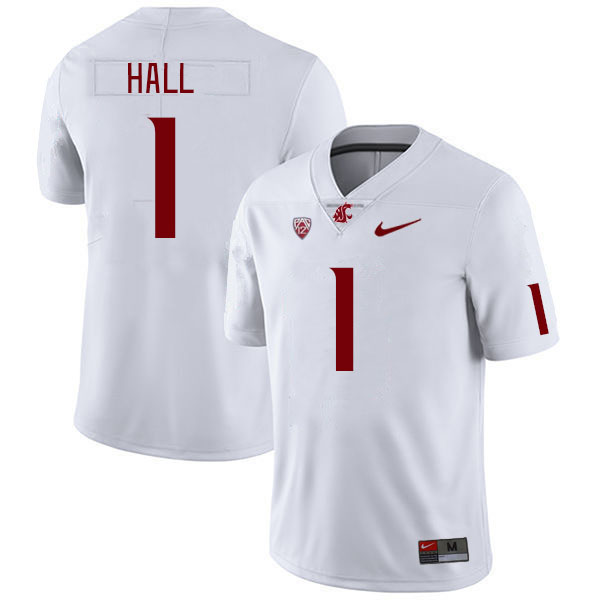 Men #1 Stephen Hall Washington State Cougars College Football Jerseys Stitched Sale-White